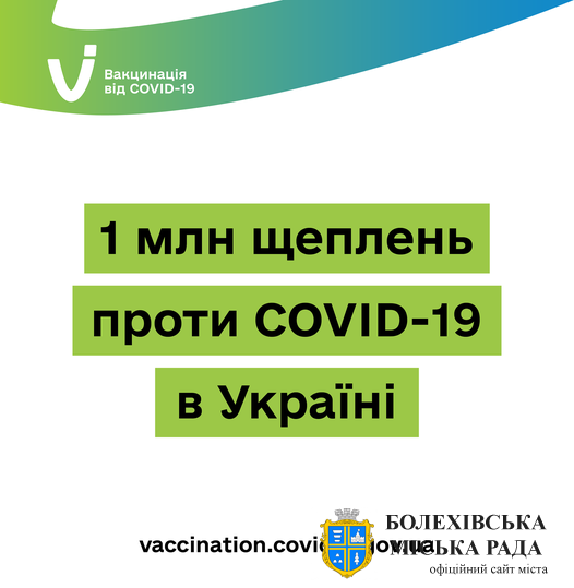 В Україні зробили більше мільйона щеплень проти COVID-19