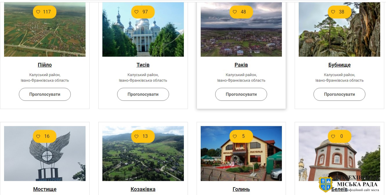 Бери участь у голосуванні за села Болехівської громади у проєкті «Найгарніше українське село»