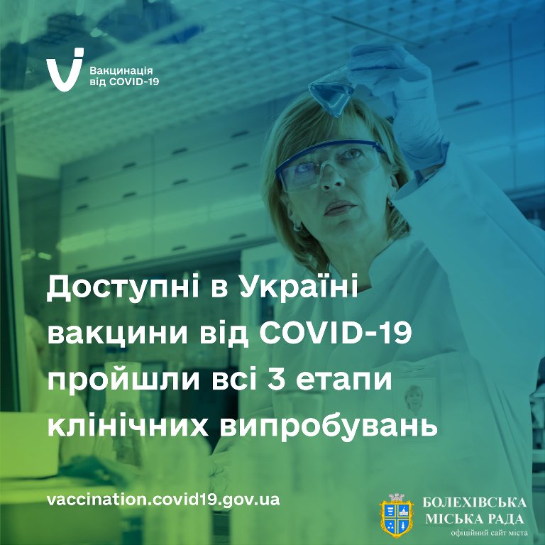 Доступні в Україні вакцини від COVID-19 пройшли всі 3 етапи клінічних випробувань