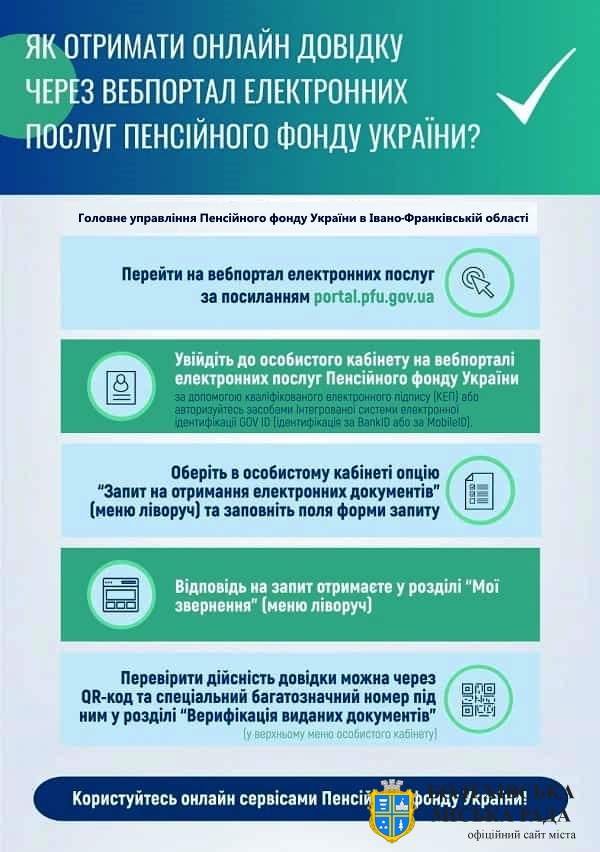 Як отримати онлайн довідку через вебпортал електронних послуг Пенсійного фонду України