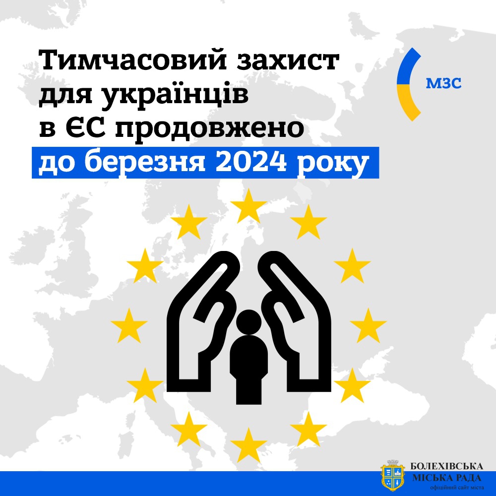 Тимчасовий захист для українців в ЄС, активований у березні 2022 року на один рік, автоматично продовжено до березня 2024 року