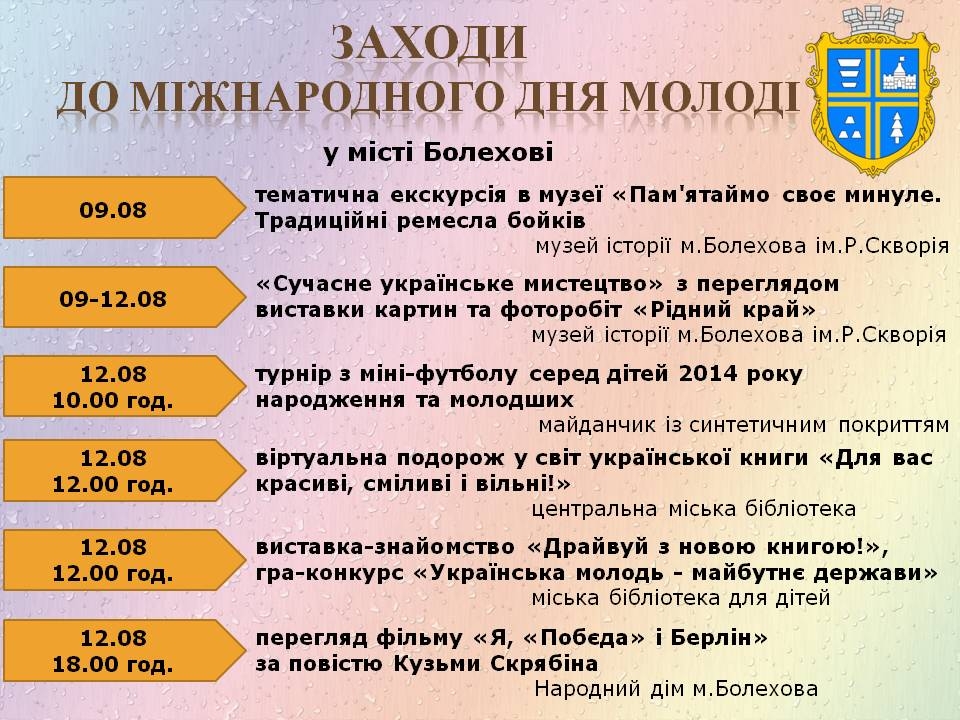 Заходи до Міжнародного дня молоді у Болехівській територіальній громаді