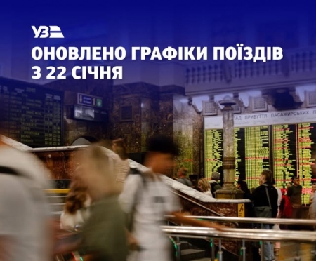 З 22 січня 2026 року в Україні діятиме оновлений графік руху приміських поїздів
