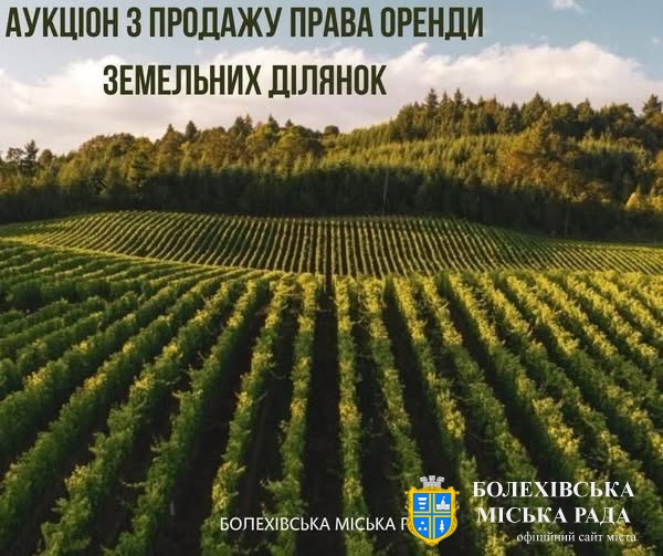 Відбудуться аукціони з продажу права оренди земельних ділянок