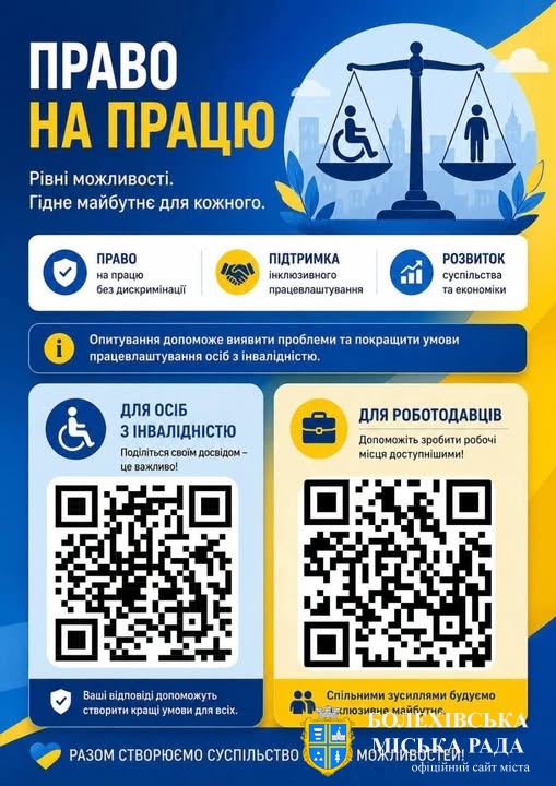 📝 Опитування щодо реалізації права осіб з інвалідністю на працю