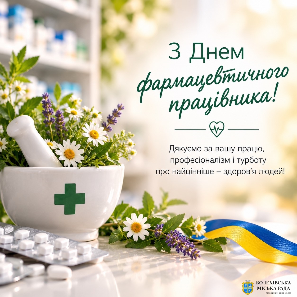Привітання міського голови з Днем фармацевтичного працівника